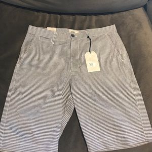 Gray and white men's stripe shorts