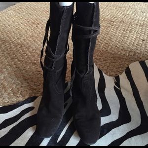 Suede Wedge Boots