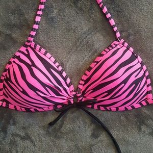 Zebra print push up bikini top.