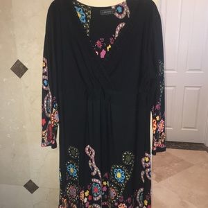 NWOT Black Dress with Flowers