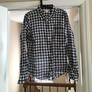 Gingham navy jcrew button down