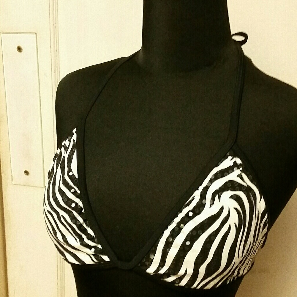 Zebra Print Bathing Suit Top