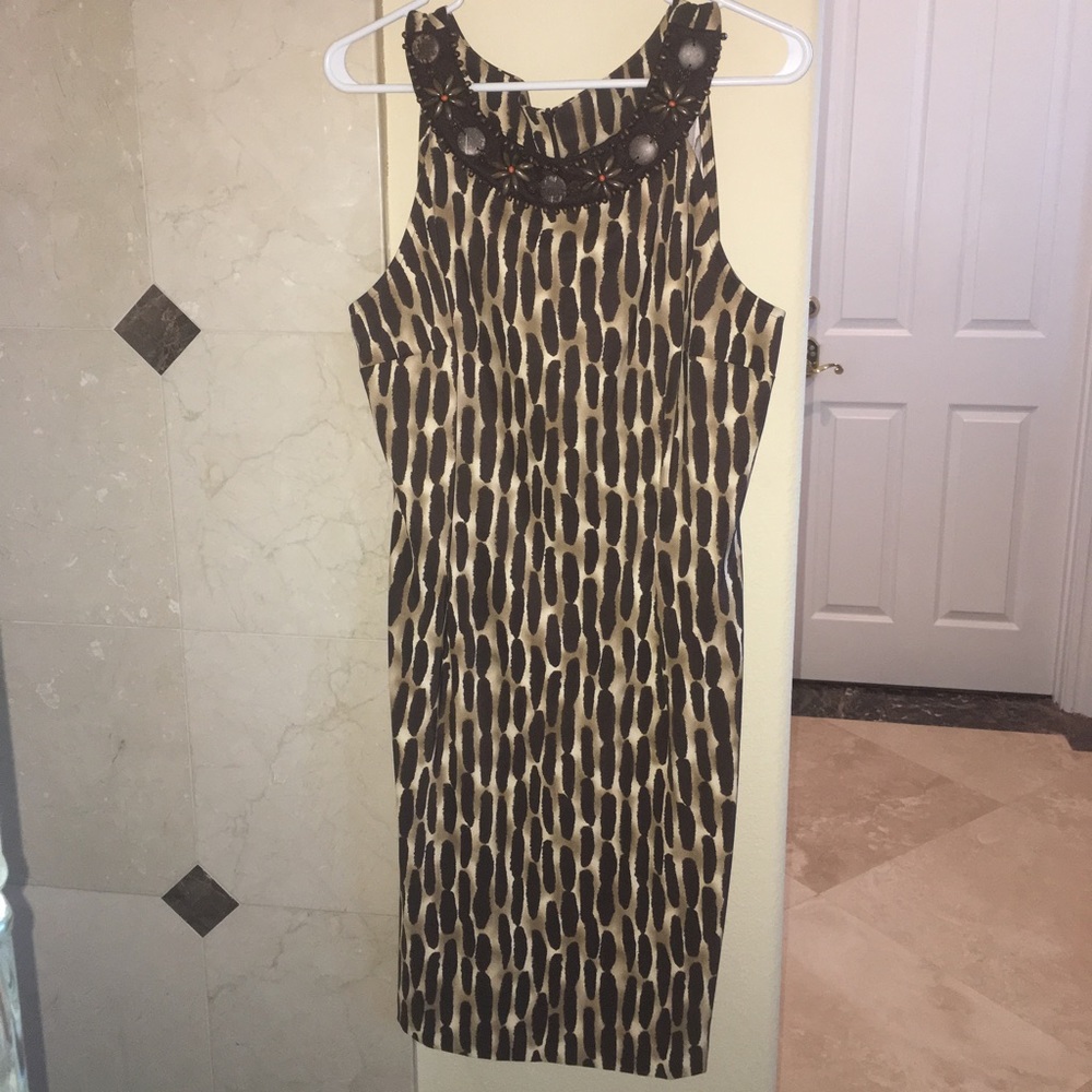 NWOT Beautiful Animal Print with Beaded Neckline