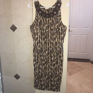 NWOT Beautiful Animal Print with Beaded Neckline
