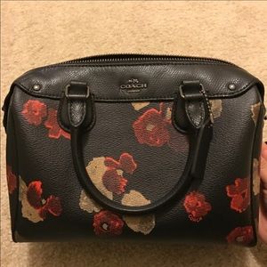 Coach Mini Bennett In Black Floral