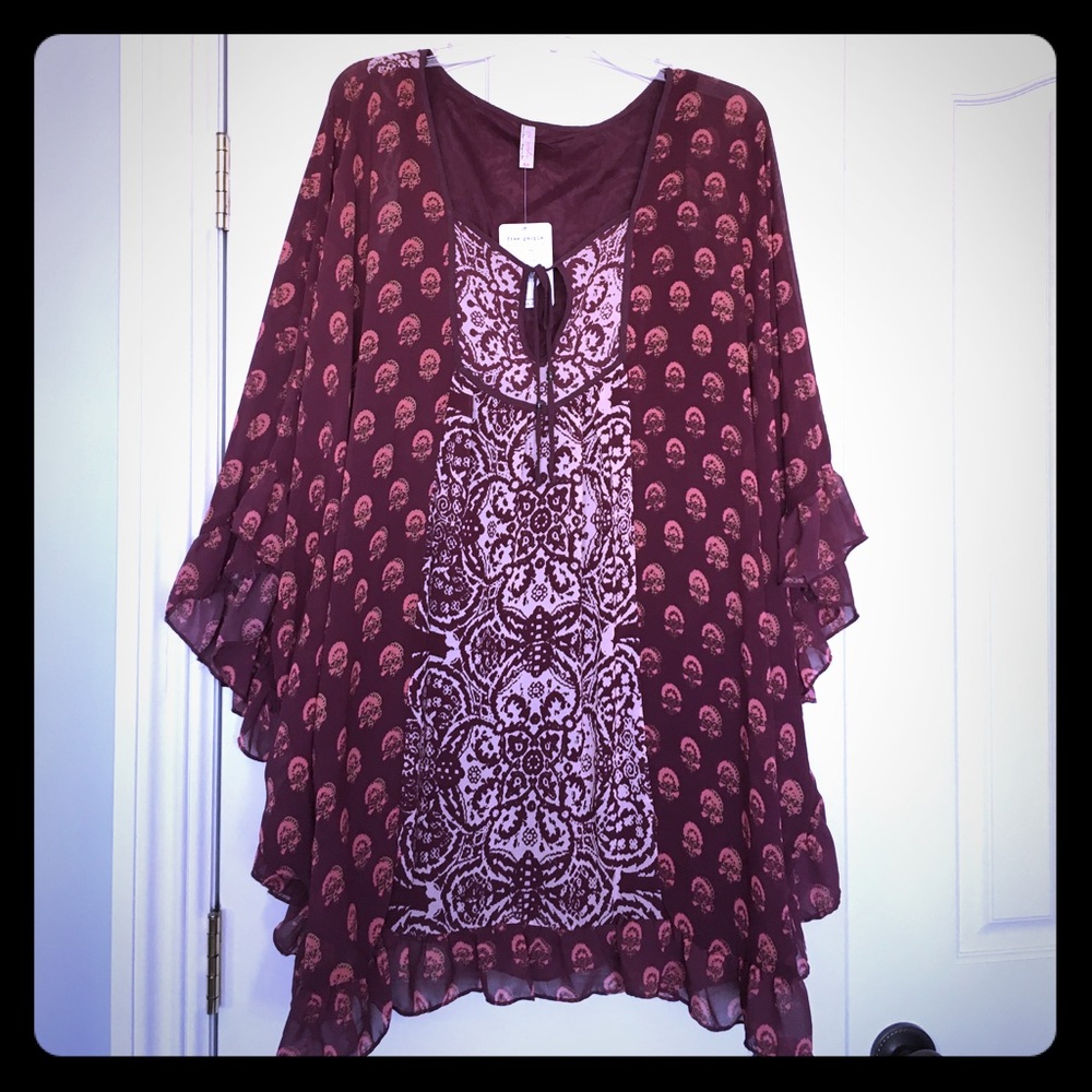 NWT Free People boho kaftan mini dress