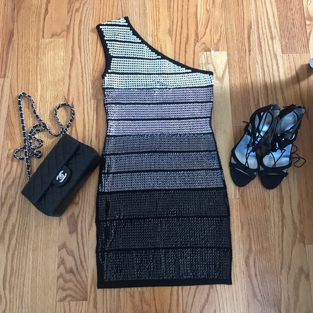 Wow couture Sequin One shoulder bodycon dress