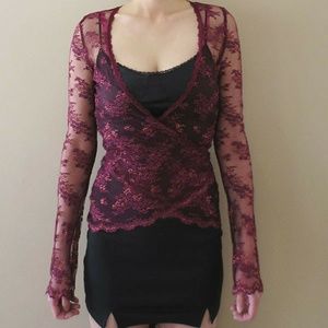 Victorias Secret Sheer Lace Wrap Top