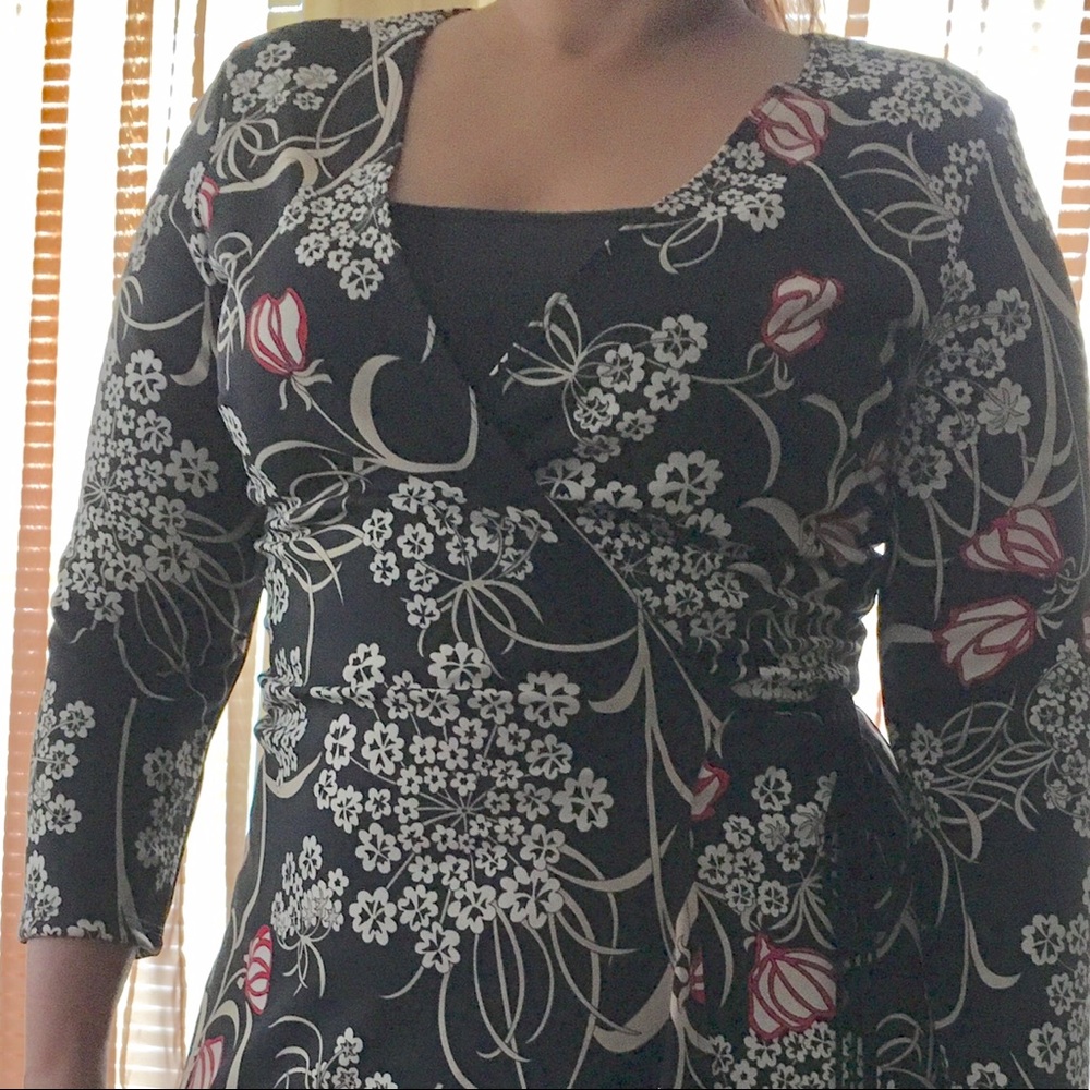 New York and Company Black w/Flower WrapAround