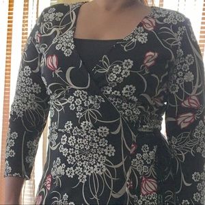 New York and Company Black w/Flower WrapAround