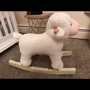Baby plush lamb rocker