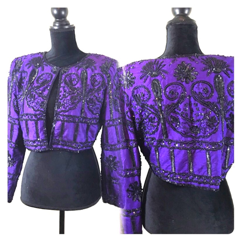 Eggplant Vintage Beaded Blazer