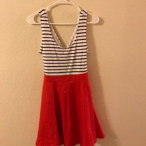 Red and striped dress