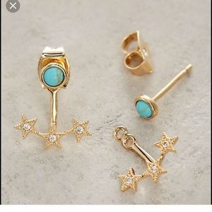 Anthropology Stars Align Front-Back Earrings