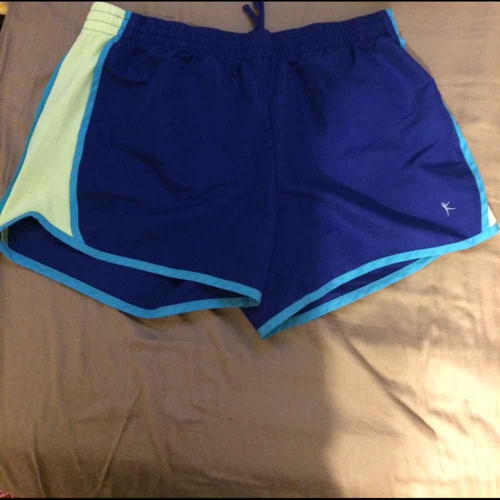 Large Blue/Yellow running shorts