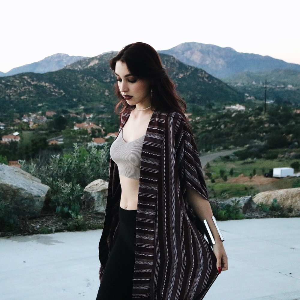 Rubianne Red & White Long Kimono