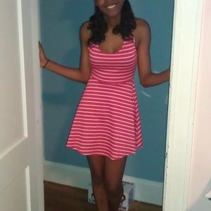 Red & white summer dress