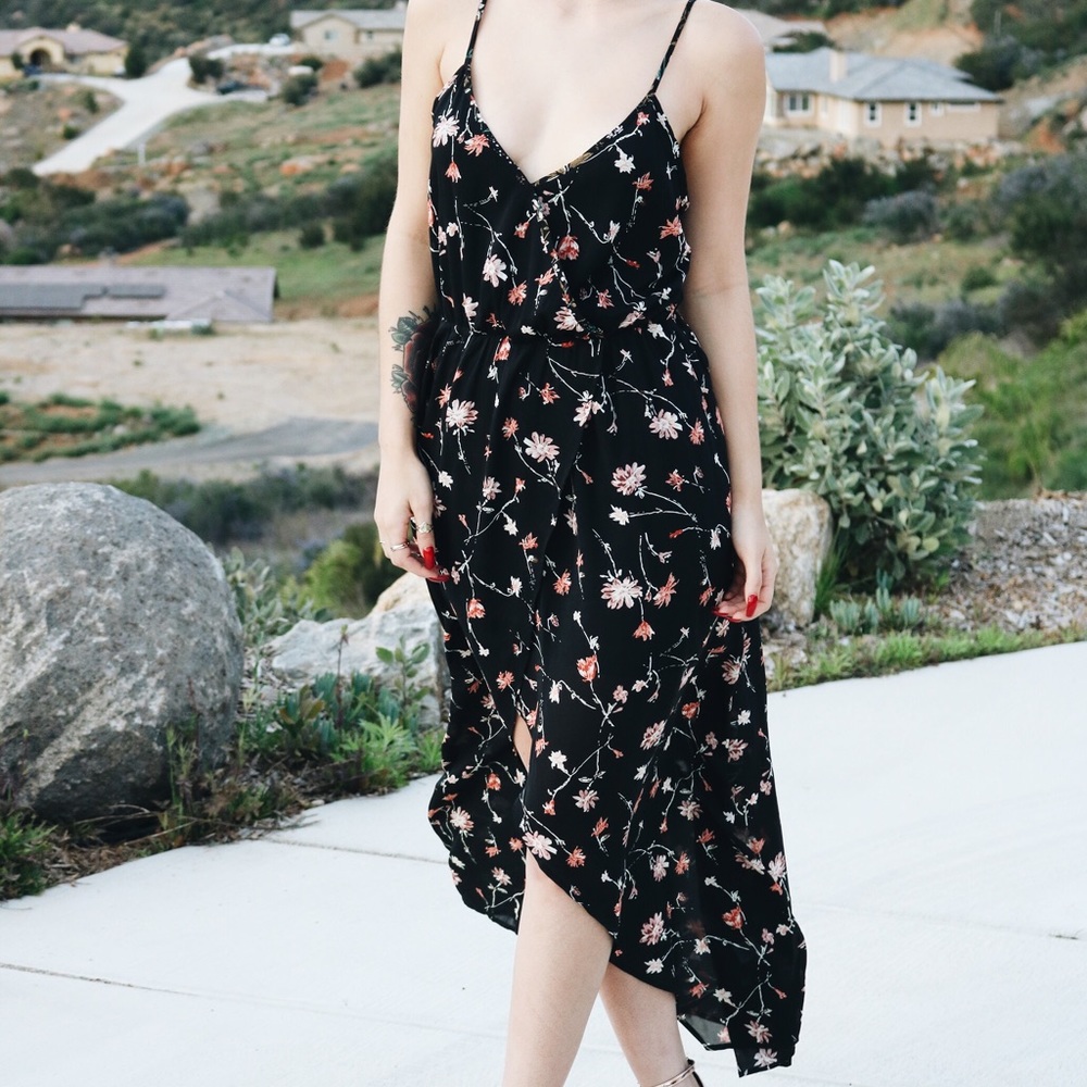 Luci High Low Dress in Black