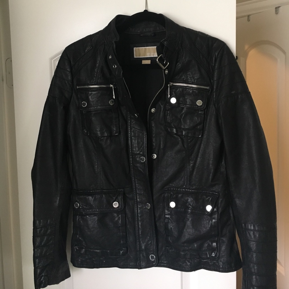 Micheal Kors Genuine Leather Moto Jacket