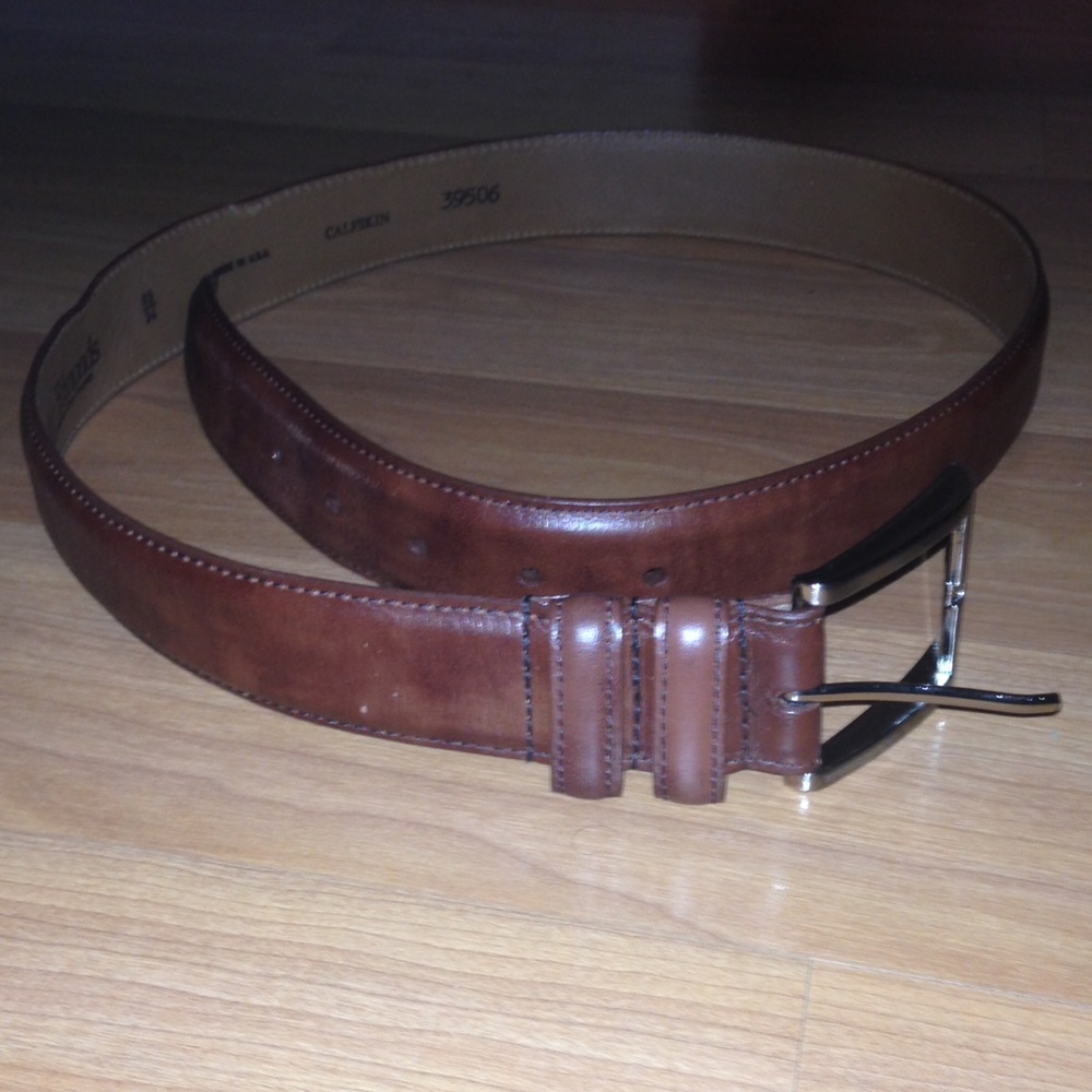 Allen Edmonds brown calfskin belt size 34