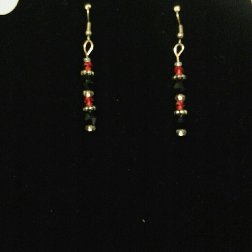 Handmade dangling beaded earrings