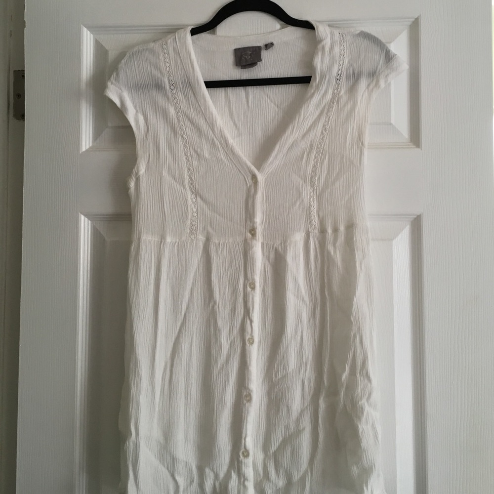 Anthropologie white tunic