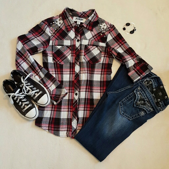 Fox Tops - Fox Plaid Button Up