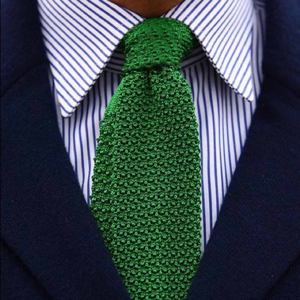 Ralph Lauren Purple Label Green Silk Knit Tie