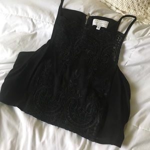 Kendall and Kylie: Black Lace Crop Top