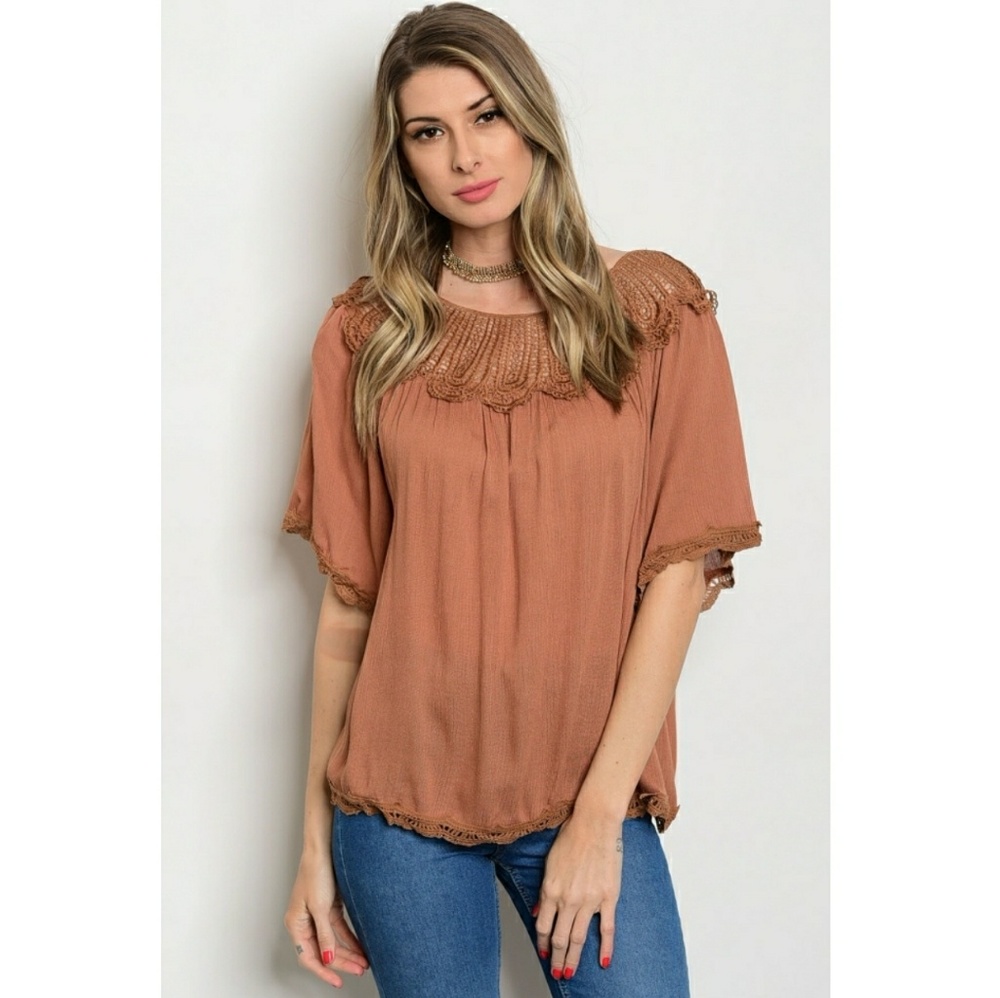 Light Brown Crochet Tunic