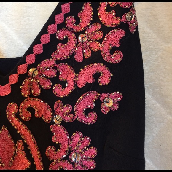 INC navy dress with pink detailing. - Picture 3 of 3