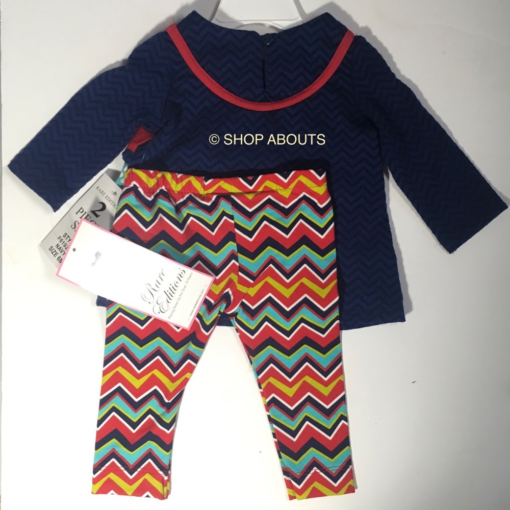 New Rare Editions 2 Piece Swing Tunic Leggings Set - Picture 2 of 5