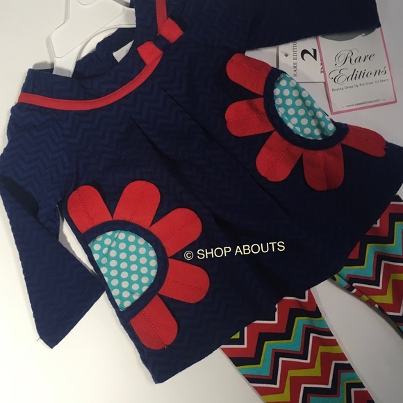 New Rare Editions 2 Piece Swing Tunic Leggings Set - Picture 3 of 5