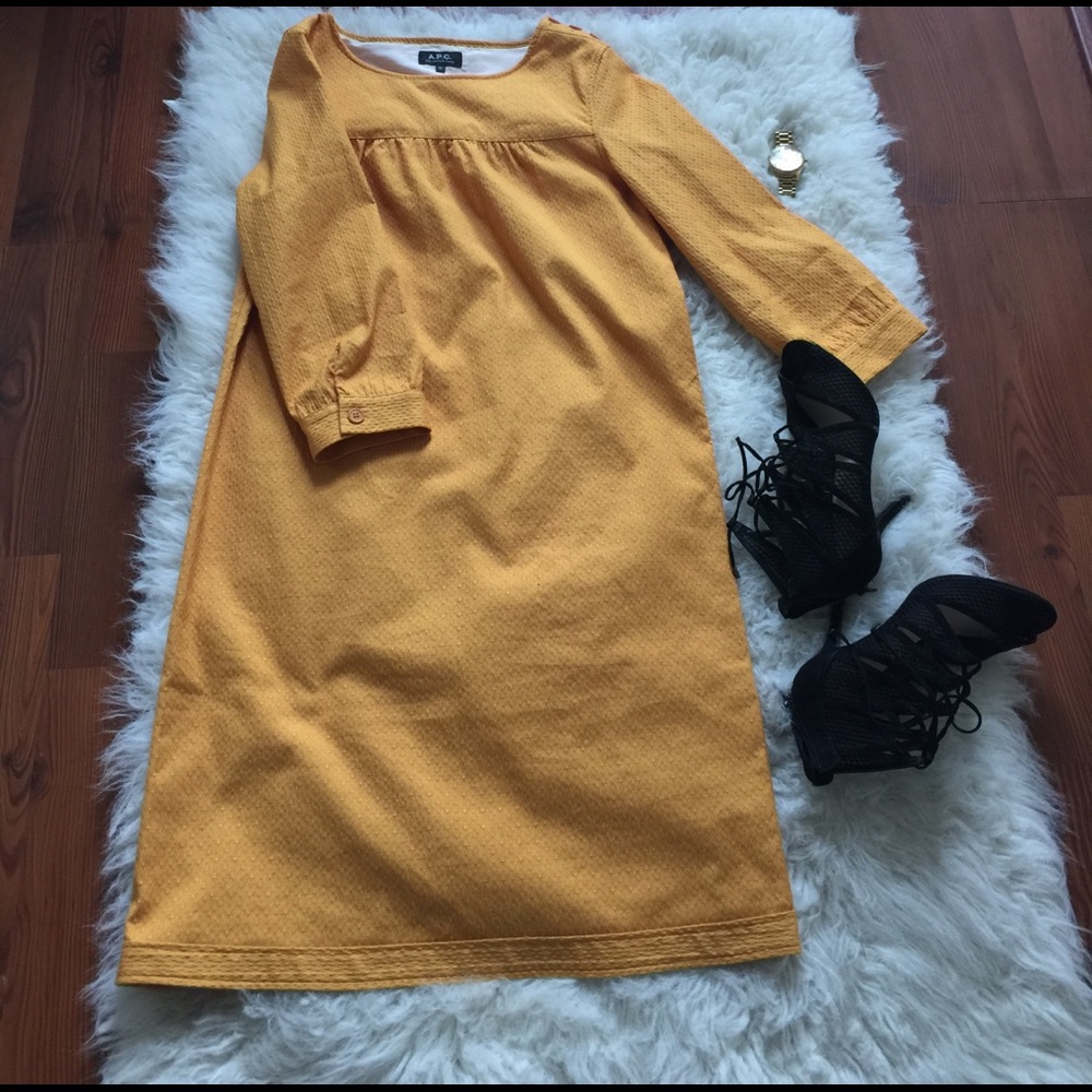 APC Rue Madame Paris Mustard Dress