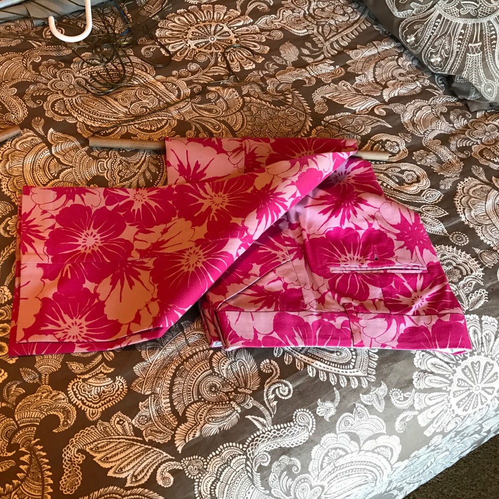 0 express floral crop pant pink