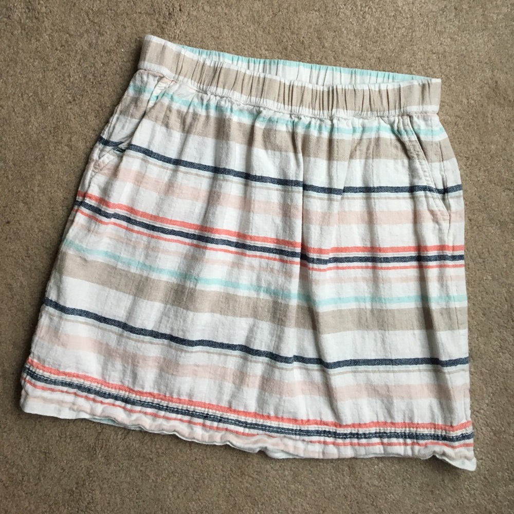 Sonoma Striped Linen Skirt with Pockets