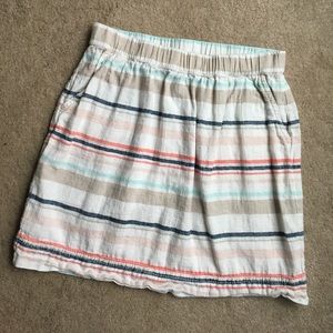 Sonoma Striped Linen Skirt with Pockets