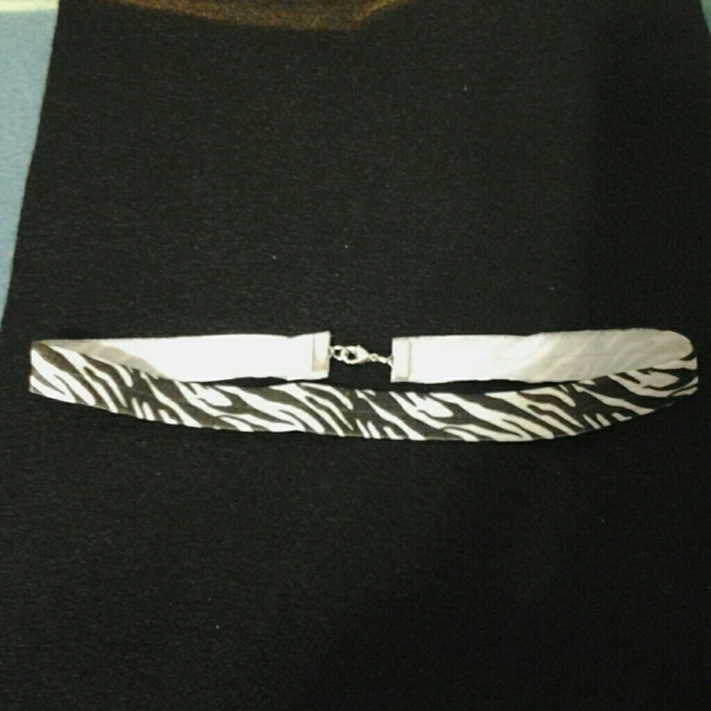 Handmade zebra choker necklace