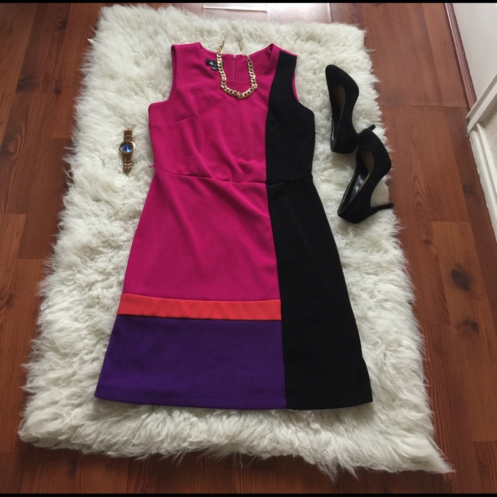 AB Studio Color Block Dress