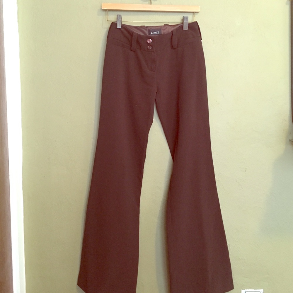 A.Byer Cambridge Chocolate Brown Dress Pants Sz 1