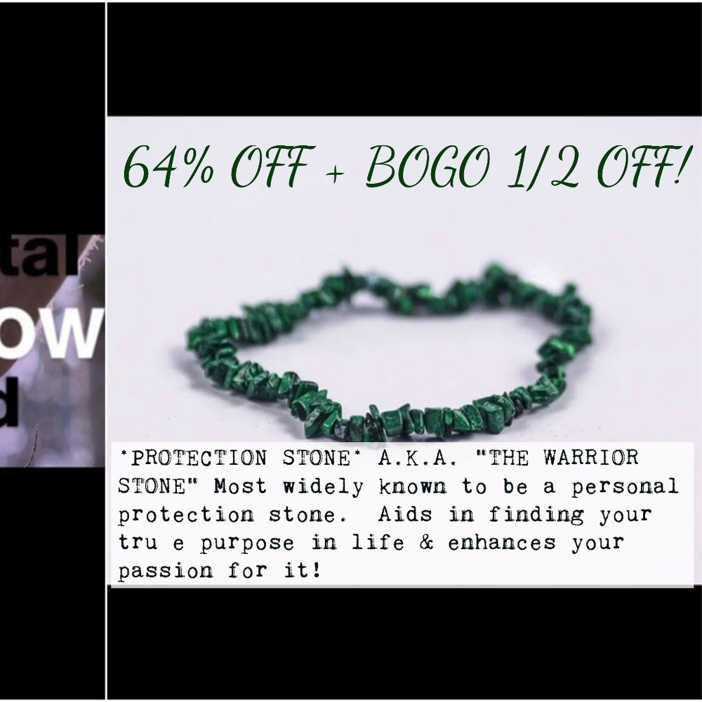 100% Natural Malachite Healing Stone Bracelet Band
