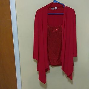 Cato's red sequins 2fer top plus 22/24