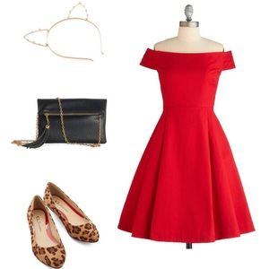 NWT red A-line dress