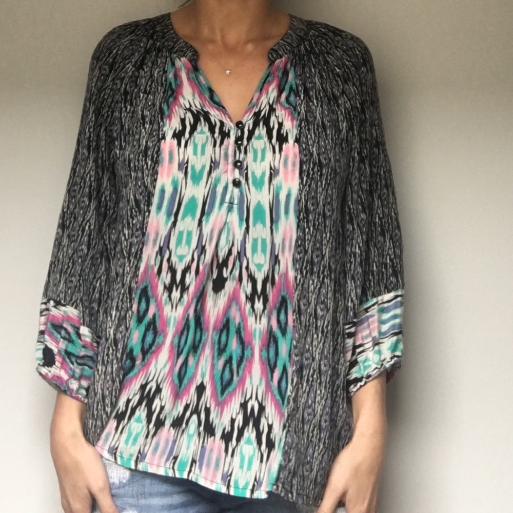 Tolani Printed Blouse Size Small