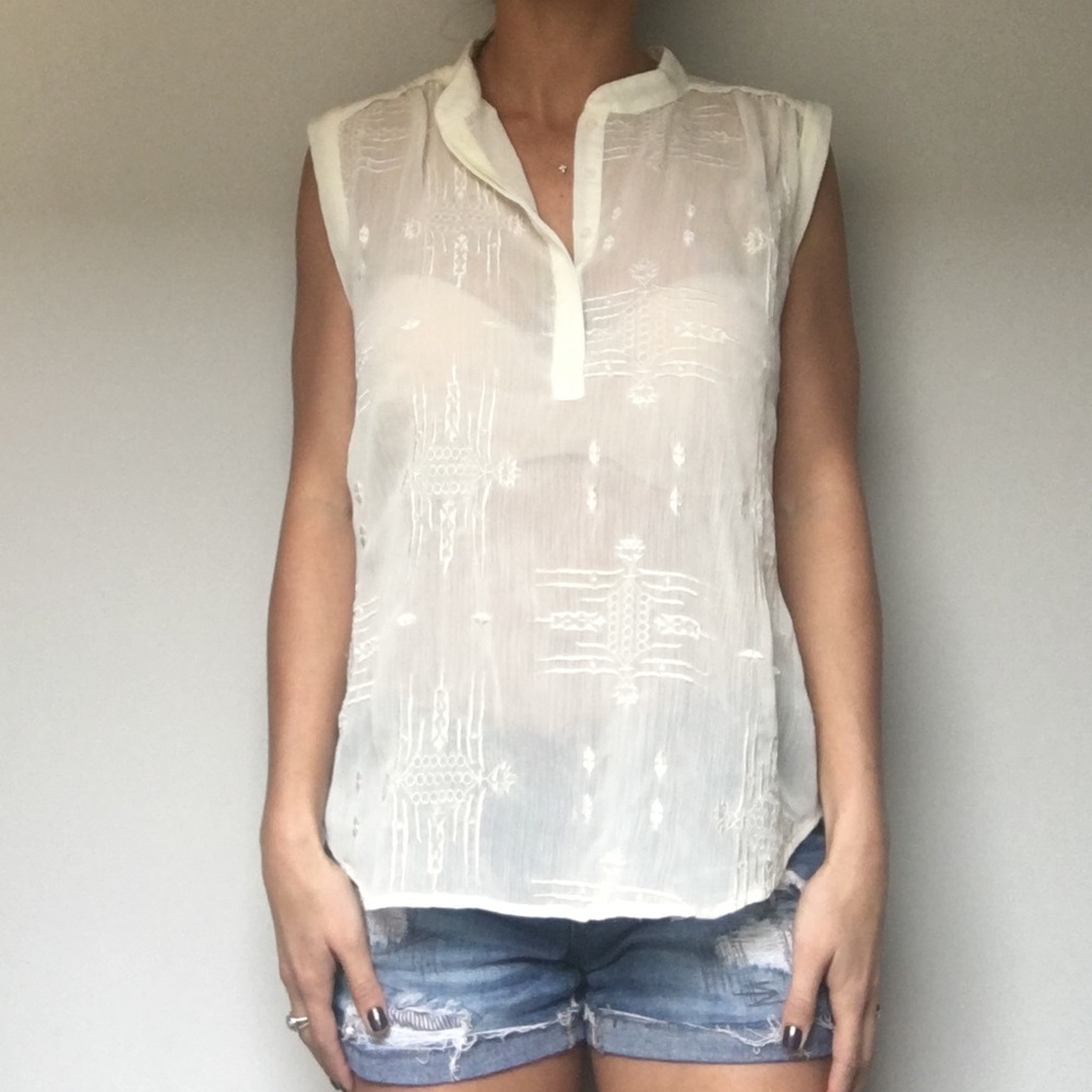 Cynthia Rowley Sheer Top Size Small