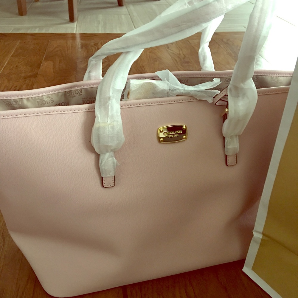 Michael Kors pink rose Tote purse bag NWT