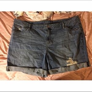 Light blue ripped Ana jean shorts