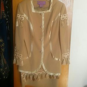 Skirt Suit- 2pc Gold