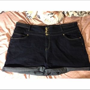 High waisted jean shorts