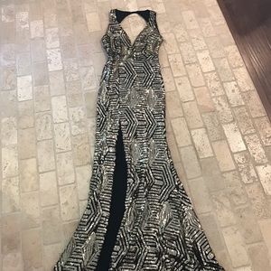 Sequin evening gown